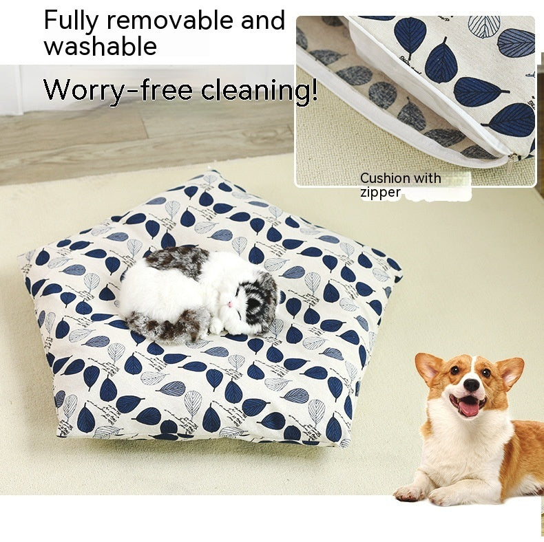 Pet Tent Cat House Removable And Washable Kennel Cat Villa Semi-enclosed Insulation Cat Nest Foldable Cat Tents