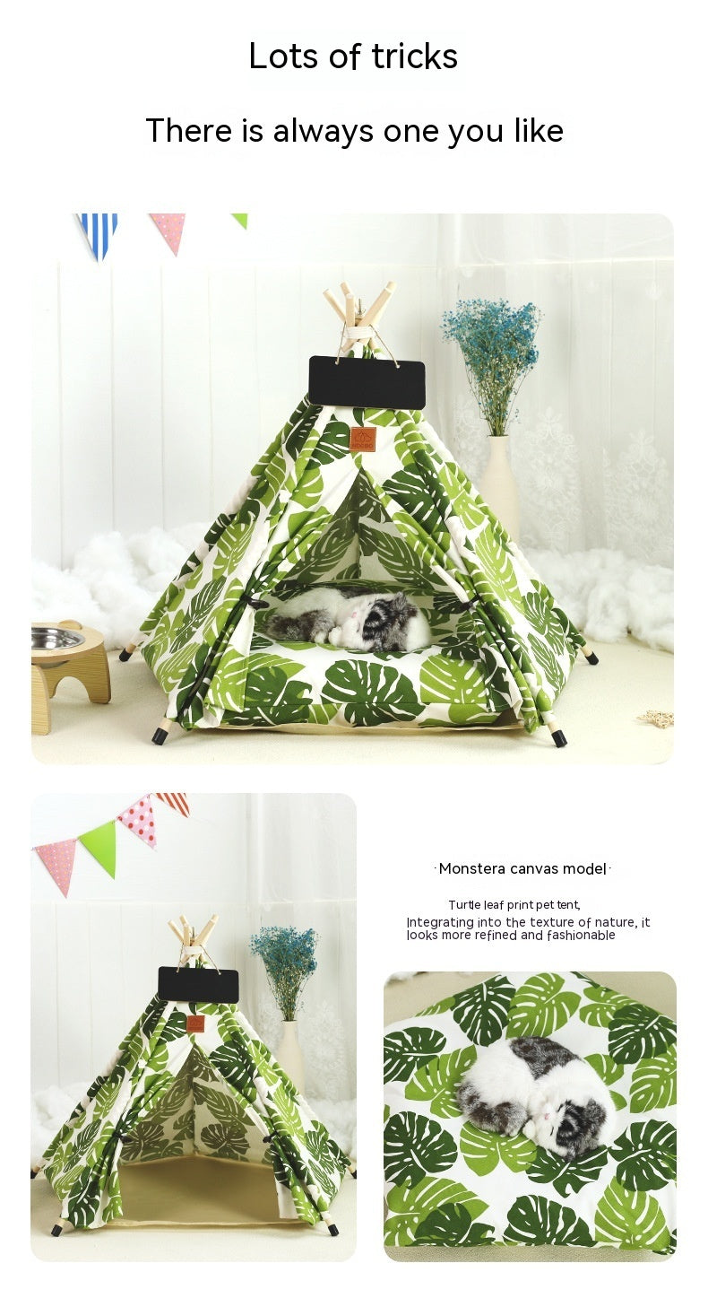 Pet Tent Cat House Removable And Washable Kennel Cat Villa Semi-enclosed Insulation Cat Nest Foldable Cat Tents