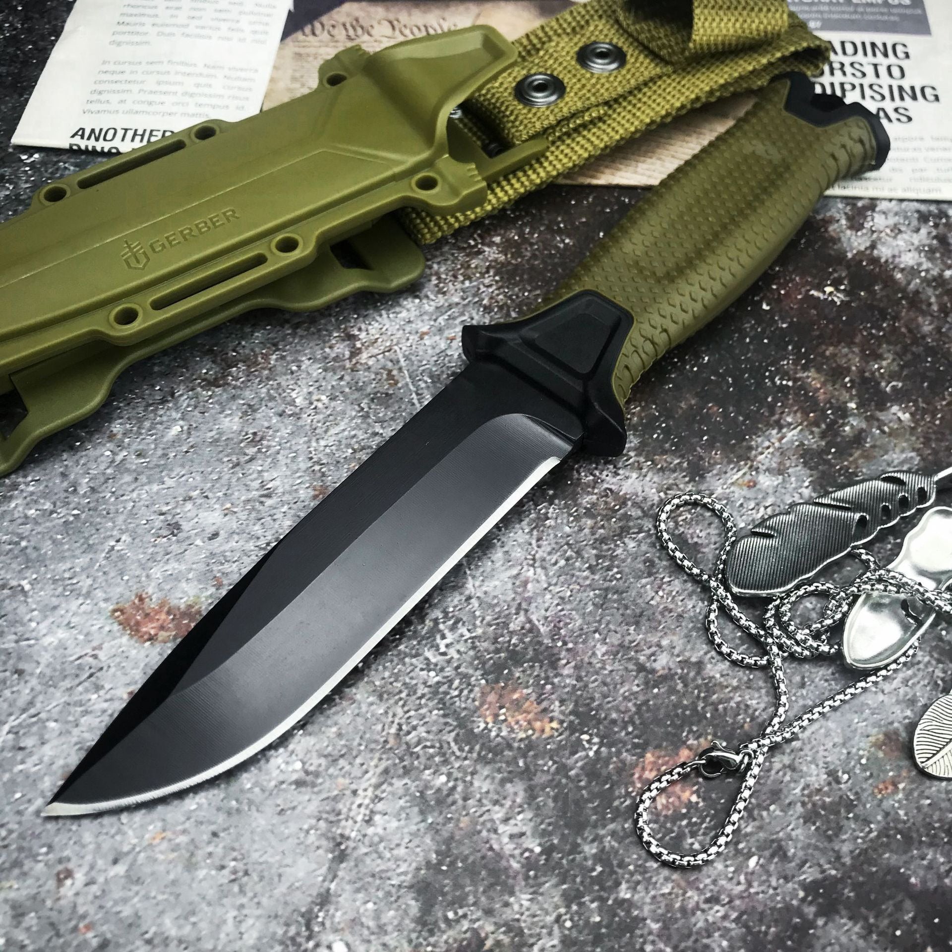 Outdoor Survival Multi-functional Knife Outdoor Tactical Straight Knife