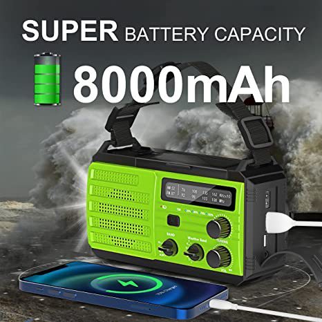 Outdoor Solar Powered Hand Cranked Emergency Radio