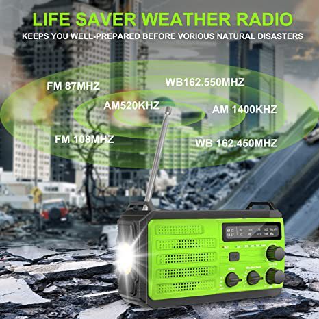 Outdoor Solar Powered Hand Cranked Emergency Radio