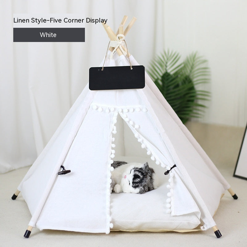 Pet Tent Cat House Removable And Washable Kennel Cat Villa Semi-enclosed Insulation Cat Nest Foldable Cat Tents