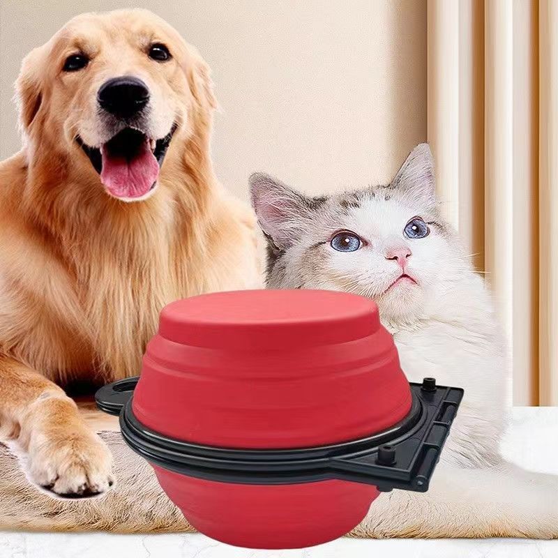 Silicone Outdoor Folding Double Bowl Pet Dog Food Appliances Cat Food Dog Bowl Multifunctional Folding Silicone Pet Bowl